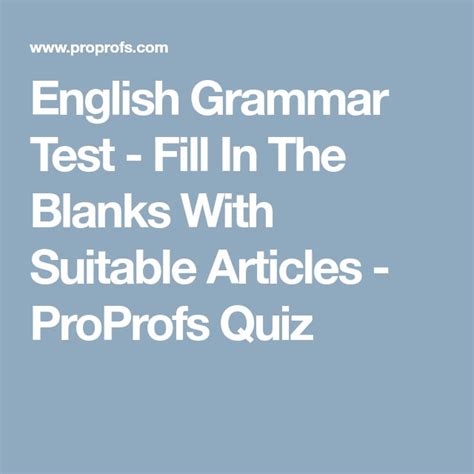 proprofs quiz english